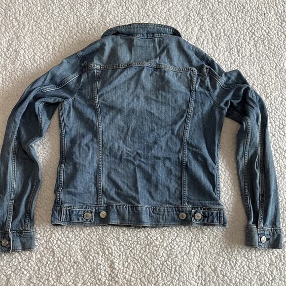 Levis Jean Jacket Women Medium Blue Trucker Biker Western Denim Button Up Top - Picture 12 of 13